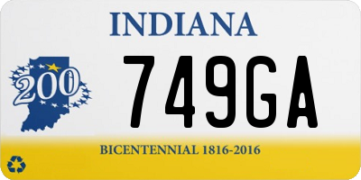 IN license plate 749GA