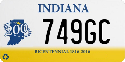 IN license plate 749GC