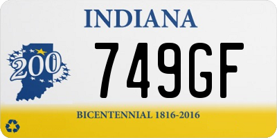 IN license plate 749GF