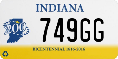 IN license plate 749GG