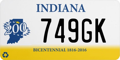 IN license plate 749GK