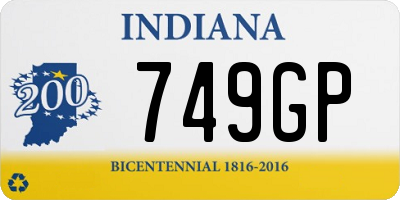 IN license plate 749GP