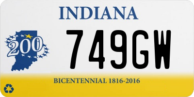 IN license plate 749GW