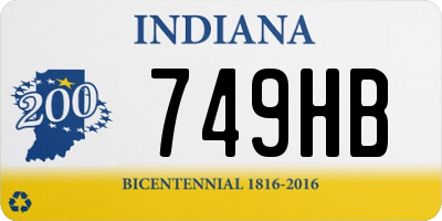 IN license plate 749HB