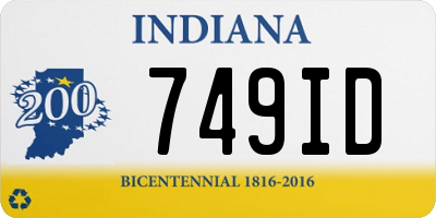 IN license plate 749ID