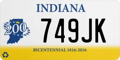 IN license plate 749JK