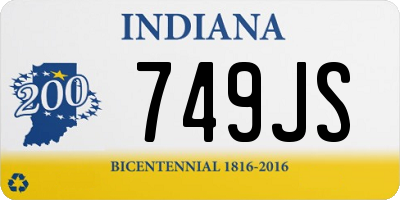 IN license plate 749JS