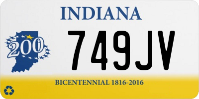 IN license plate 749JV