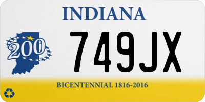 IN license plate 749JX