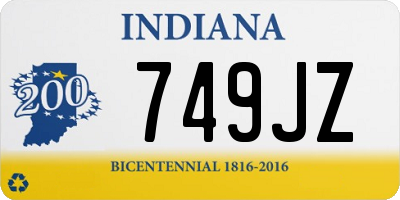 IN license plate 749JZ