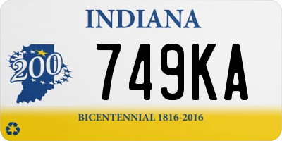 IN license plate 749KA