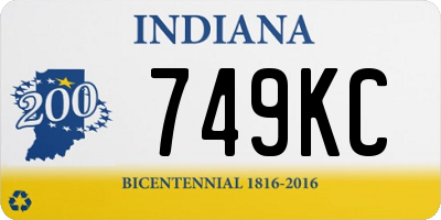 IN license plate 749KC