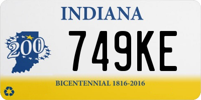 IN license plate 749KE