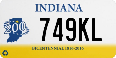 IN license plate 749KL