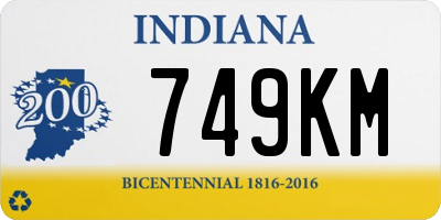 IN license plate 749KM