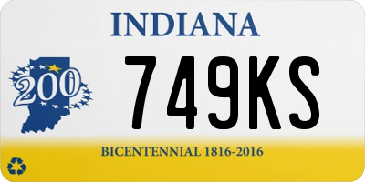 IN license plate 749KS