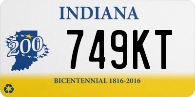 IN license plate 749KT