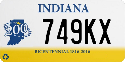 IN license plate 749KX