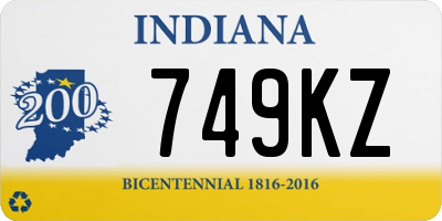 IN license plate 749KZ