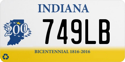 IN license plate 749LB