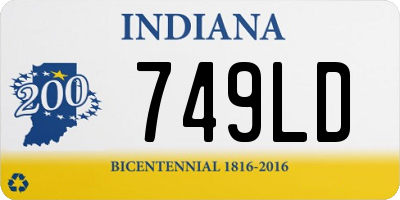 IN license plate 749LD