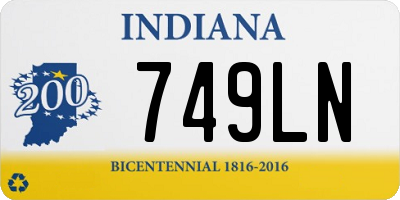 IN license plate 749LN