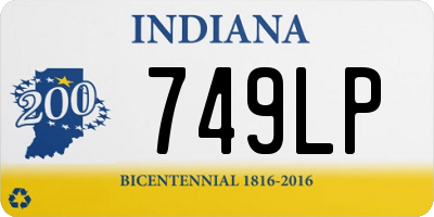 IN license plate 749LP