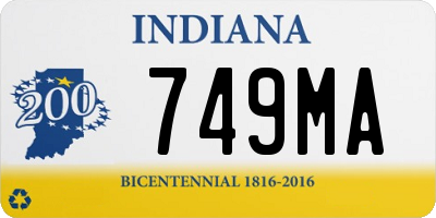 IN license plate 749MA