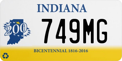 IN license plate 749MG