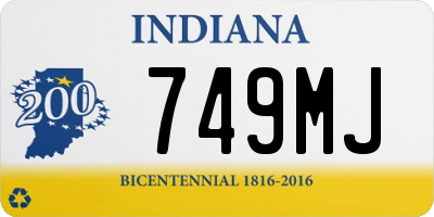 IN license plate 749MJ