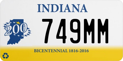 IN license plate 749MM