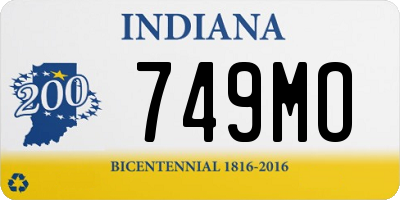 IN license plate 749MO