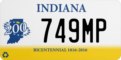 IN license plate 749MP
