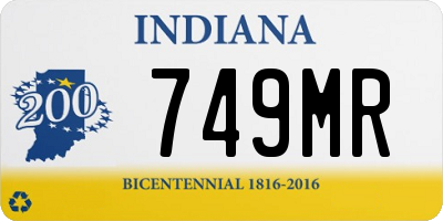IN license plate 749MR