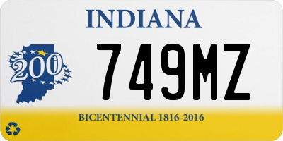 IN license plate 749MZ