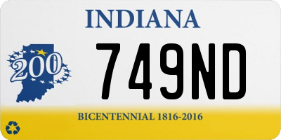 IN license plate 749ND