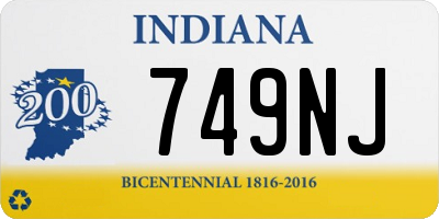IN license plate 749NJ