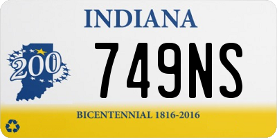 IN license plate 749NS