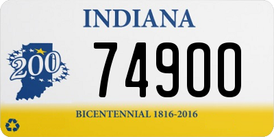 IN license plate 749OO