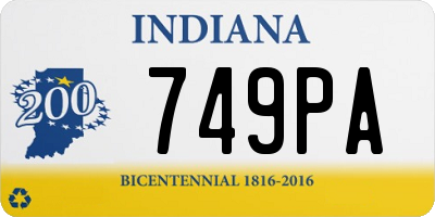 IN license plate 749PA