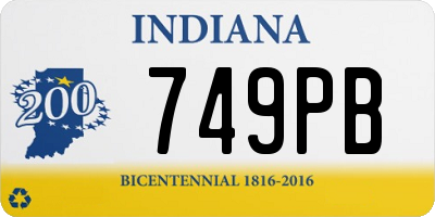 IN license plate 749PB