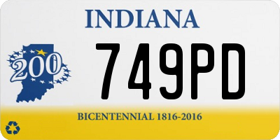 IN license plate 749PD