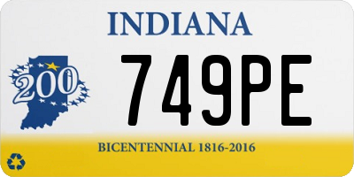 IN license plate 749PE