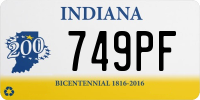 IN license plate 749PF