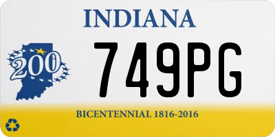 IN license plate 749PG