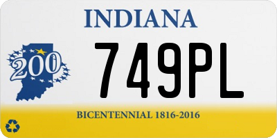 IN license plate 749PL