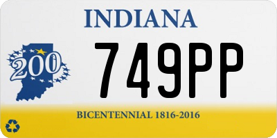 IN license plate 749PP