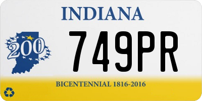 IN license plate 749PR