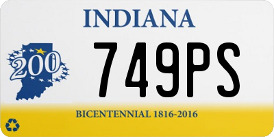 IN license plate 749PS