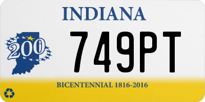 IN license plate 749PT